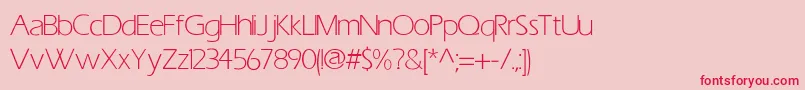 フォントErasLightLight – ピンクの背景に赤い文字
