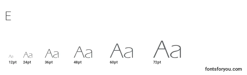 ErasLightLight Font Sizes