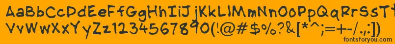 NipcensHandwritingRegular Font – Black Fonts on Orange Background