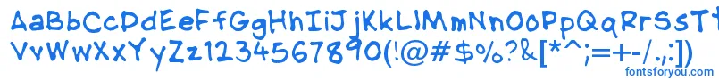 Czcionka NipcensHandwritingRegular – niebieskie czcionki