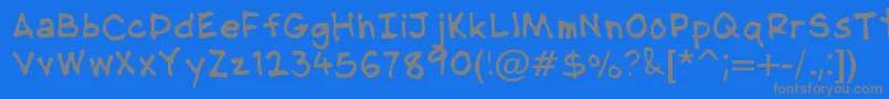 Więcej informacji o czcionce NipcensHandwritingRegular Czcionka NipcensHandwritingRegular – szare czcionki na niebieskim tle