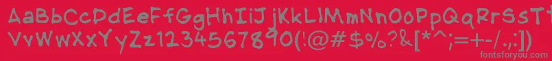 NipcensHandwritingRegular Font – Gray Fonts on Red Background