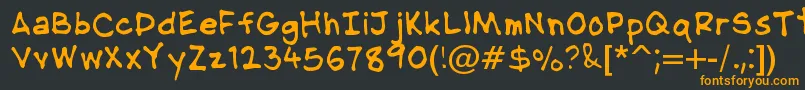 NipcensHandwritingRegular Font – Orange Fonts on Black Background