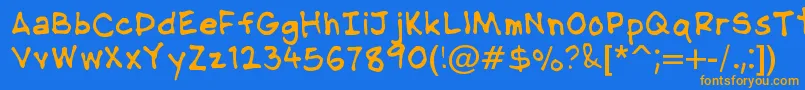 En savoir plus sur la police NipcensHandwritingRegular Police NipcensHandwritingRegular – polices orange sur fond bleu
