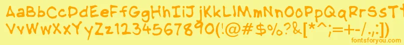 Подробнее о шрифте NipcensHandwritingRegular Шрифт NipcensHandwritingRegular – оранжевые шрифты на жёлтом фоне