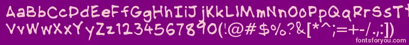 NipcensHandwritingRegular-Schriftart – Rosa Schriften auf violettem Hintergrund