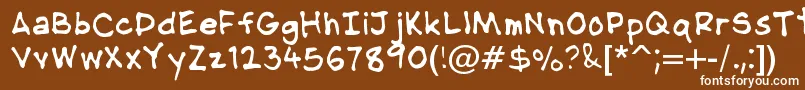 フォントNipcensHandwritingRegular – 茶色の背景に白い文字