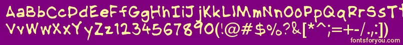 Czcionka NipcensHandwritingRegular – żółte czcionki na fioletowym tle