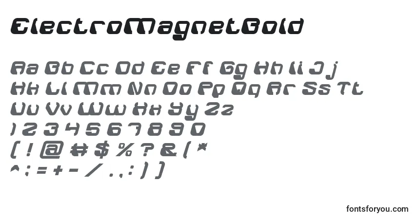 Schriftart ElectroMagnetBold – Alphabet, Zahlen, spezielle Symbole