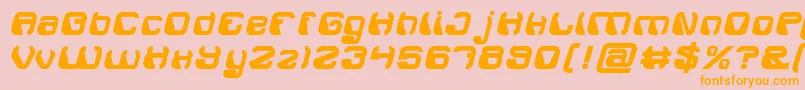 ElectroMagnetBold-Schriftart – Orangefarbene Schriften auf rosa Hintergrund