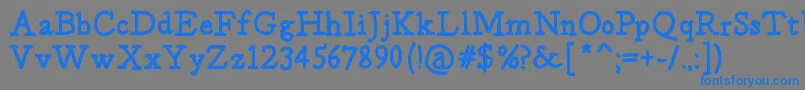 Postage Font – Blue Fonts on Gray Background