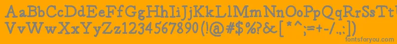 Postage Font – Gray Fonts on Orange Background