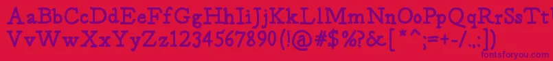 Police Postage – polices violettes sur fond rouge