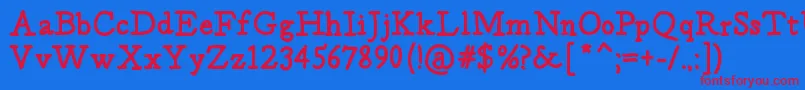Postage Font – Red Fonts on Blue Background