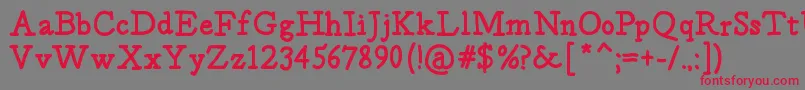 Postage Font – Red Fonts on Gray Background
