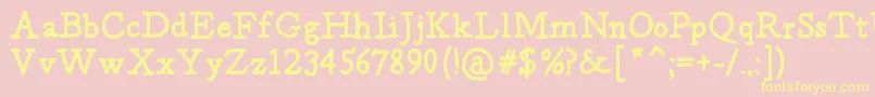 Postage Font – Yellow Fonts on Pink Background