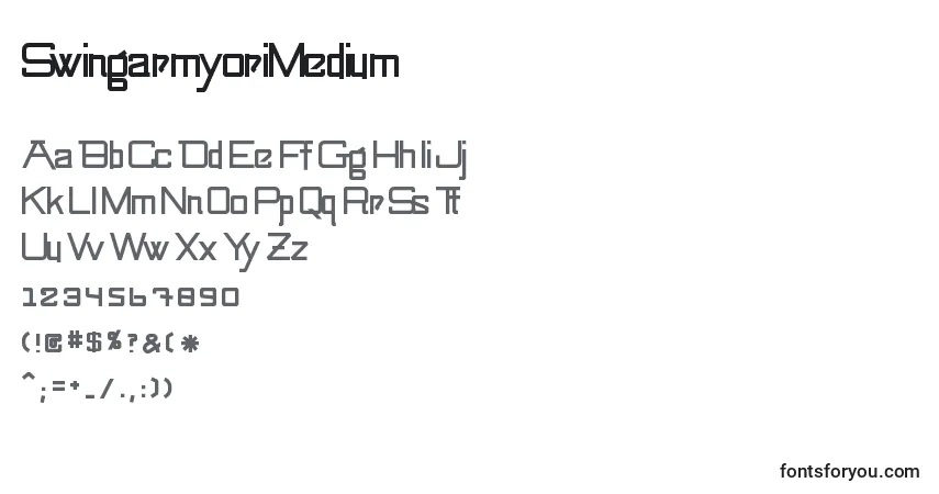 Schriftart SwingarmyoriMedium – Alphabet, Zahlen, spezielle Symbole