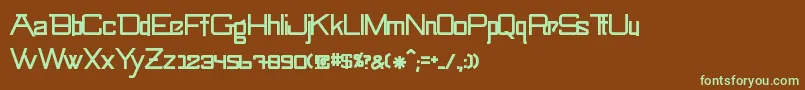 SwingarmyoriMedium-fontti – vihreät fontit ruskealla taustalla