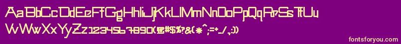 SwingarmyoriMedium Font – Yellow Fonts on Purple Background