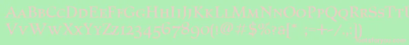 ElysiumSmallCapsLet Font – Pink Fonts on Green Background