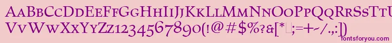 ElysiumSmallCapsLet Font – Purple Fonts on Pink Background