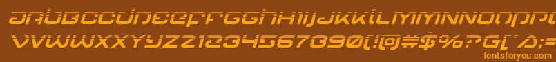 Gunrunnerhalfital Font – Orange Fonts on Brown Background