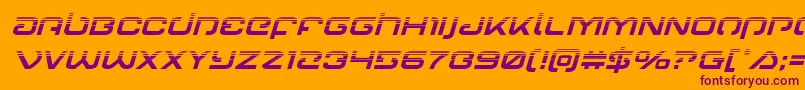 Gunrunnerhalfital-Schriftart – Violette Schriften auf orangefarbenem Hintergrund