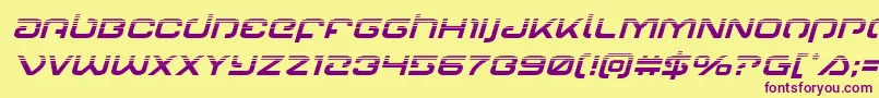 Gunrunnerhalfital Font – Purple Fonts on Yellow Background