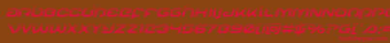 Gunrunnerhalfital-Schriftart – Rote Schriften auf braunem Hintergrund