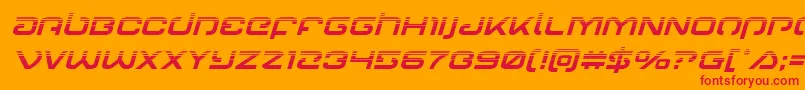 Gunrunnerhalfital-Schriftart – Rote Schriften auf orangefarbenem Hintergrund