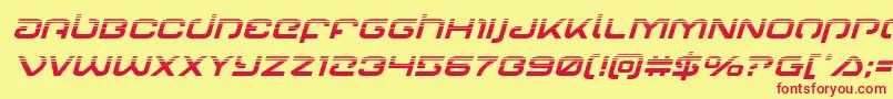 Gunrunnerhalfital Font – Red Fonts on Yellow Background