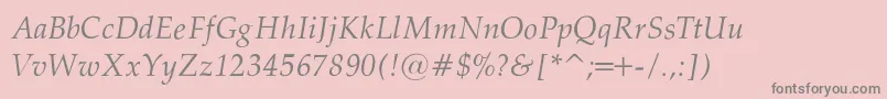 PalatinoNormalItalicRegular Font – Gray Fonts on Pink Background