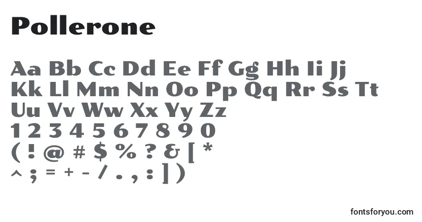 Pollerone-fontti – aakkoset, numerot, erikoismerkit