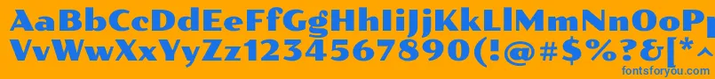 Czcionka Pollerone – niebieskie czcionki na pomarańczowym tle