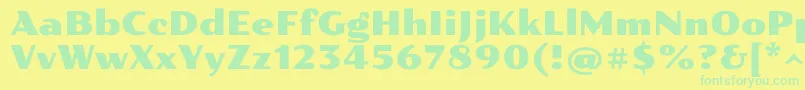 Pollerone-Schriftart – Grüne Schriften auf gelbem Hintergrund