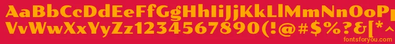 Pollerone Font – Orange Fonts on Red Background