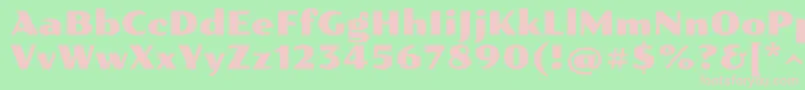 Pollerone Font – Pink Fonts on Green Background