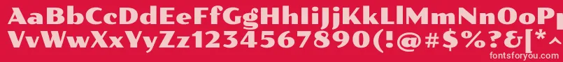 Pollerone Font – Pink Fonts on Red Background