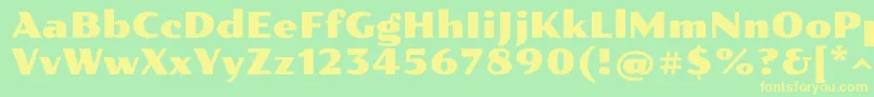 Czcionka Pollerone – żółte czcionki na zielonym tle