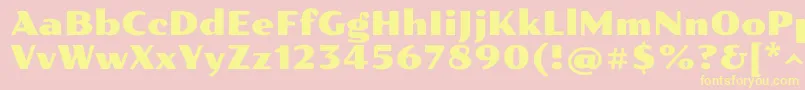 Pollerone Font – Yellow Fonts on Pink Background