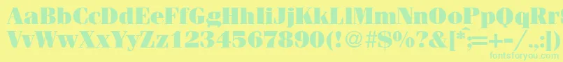 FerventultraRegularDb Font – Green Fonts on Yellow Background