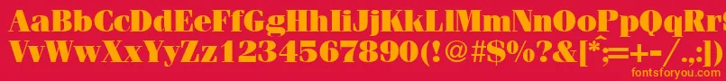 FerventultraRegularDb Font – Orange Fonts on Red Background