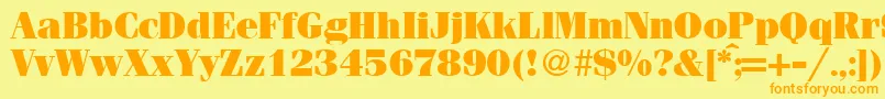 FerventultraRegularDb Font – Orange Fonts on Yellow Background