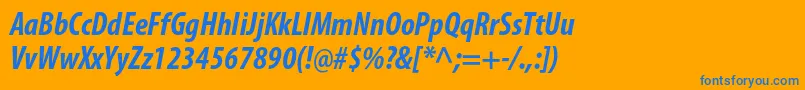 MyriadproBoldcondit Font – Blue Fonts on Orange Background