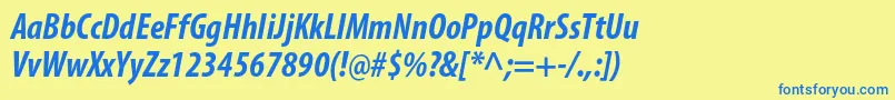 MyriadproBoldcondit Font – Blue Fonts on Yellow Background