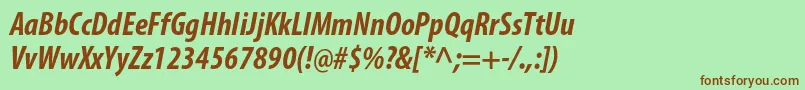 MyriadproBoldcondit Font – Brown Fonts on Green Background