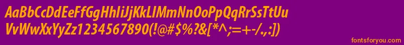 MyriadproBoldcondit Font – Orange Fonts on Purple Background