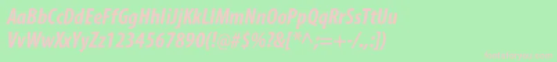 MyriadproBoldcondit Font – Pink Fonts on Green Background