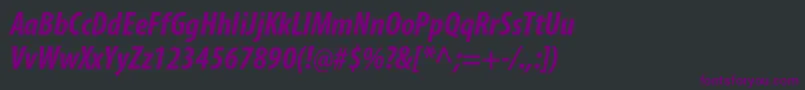 Czcionka MyriadproBoldcondit – fioletowe czcionki na czarnym tle