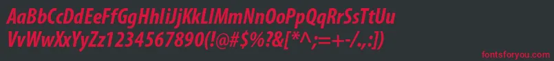 MyriadproBoldcondit Font – Red Fonts on Black Background